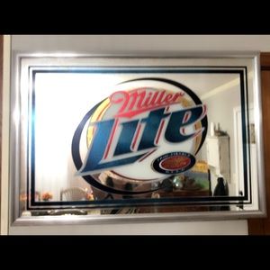 VINTAGE ~ RARE MILLER LITE MIRROR BAR SIGN 37” X 25”